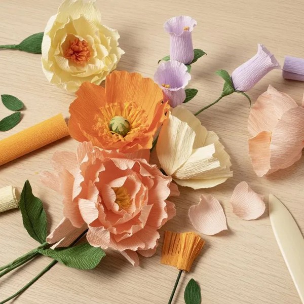 Kit DIY Découverte - Fleurs en papier Crépon - Photo n°3