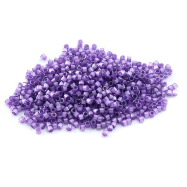 5 G (+/- 875 perles) Délica miyuki 11/0 lilas soie satiné 1809 mauve foncé violet - Photo n°1