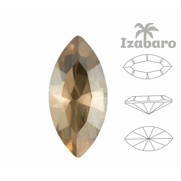 6pcs Izabaro Crystal Golden Shadow 001gsha Navette Fancy Stone Glass Crystal Oval Leaf Petal 4228 Iz - Photo n°2