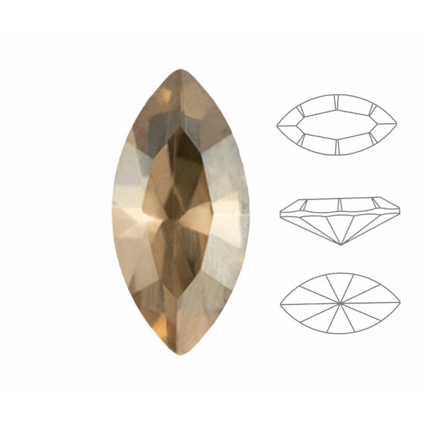 6pcs Izabaro Crystal Golden Shadow 001gsha Navette Fancy Stone Glass Crystal Oval Leaf Petal 4228 Iz - Photo n°1
