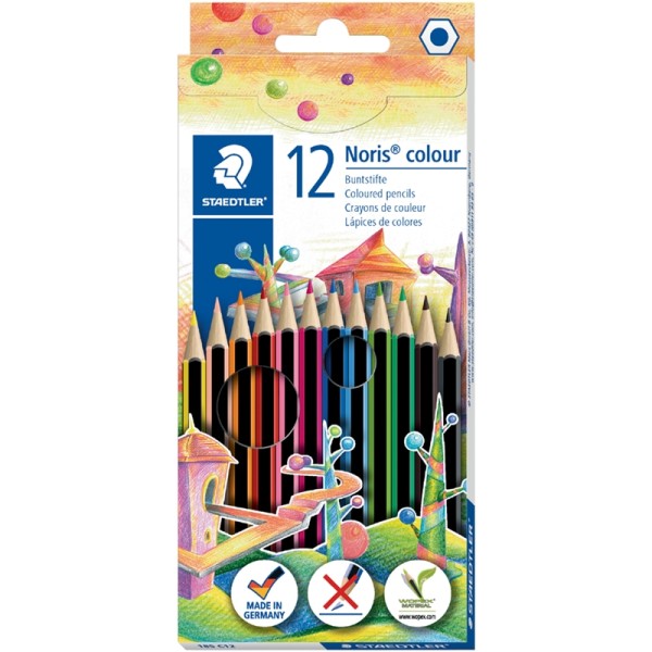 Crayon de couleur Noris Colour, étui carton de 12 - Photo n°1