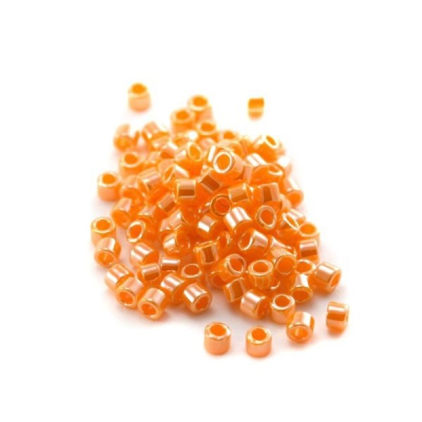 5 G (+/- 875 perles) Délica miyuki 11/0 n°1563 orange opaque lustré (brillant) - Photo n°1