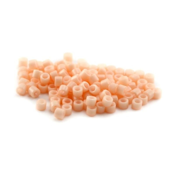 5 G (+/- 875 perles) Délica miyuki 11/0 n°206  orange clair pêche opaque (beige orangé) - Photo n°1