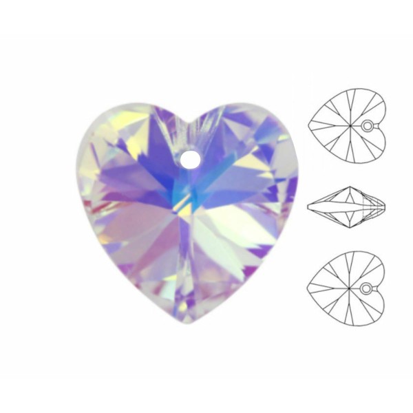 5 pièces Izabaro Cristal Cristal Ab 001ab Coeur Pendentif Perle Verre Cristaux 6228 Izabaro Fantaisi - Photo n°1