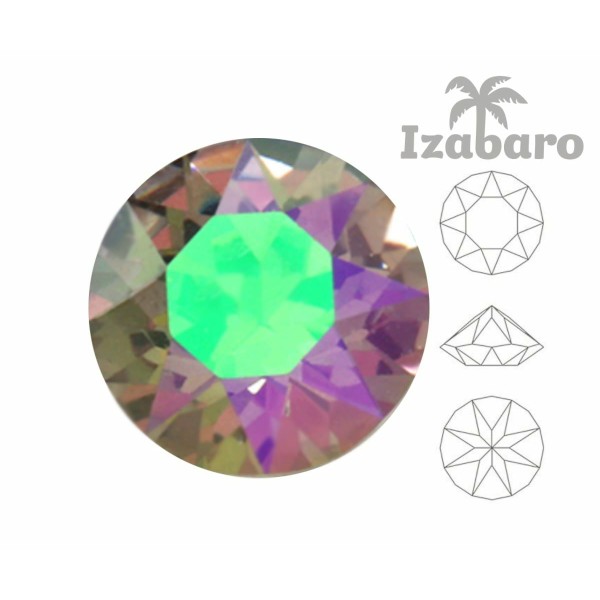 20 pièces Izabaro Crystal Paradise Shine 001 Cristaux De Verre Chaton Ronds parsh 1088 Ss 39 Strass - Photo n°2