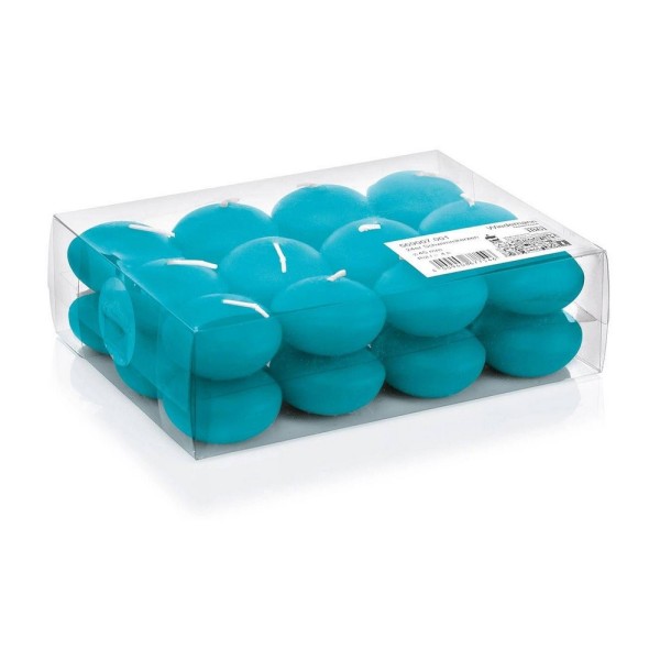 Lot de 24 Bougies flottantes Turquoise, diam. 4,5 cm, durée env. 4h30 - Photo n°1