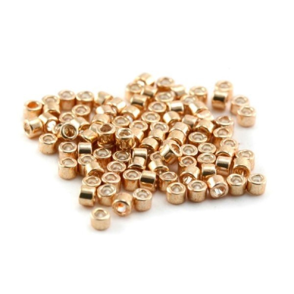 5 G (+/- 875 perles) Délica miyuki 11/0 n°411 doré galvanisé - Photo n°1