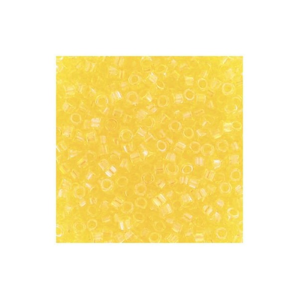 5 G (+/- 875 perles) Délica miyuki 11/0 n°53 jaune clair transparent ab - Photo n°1