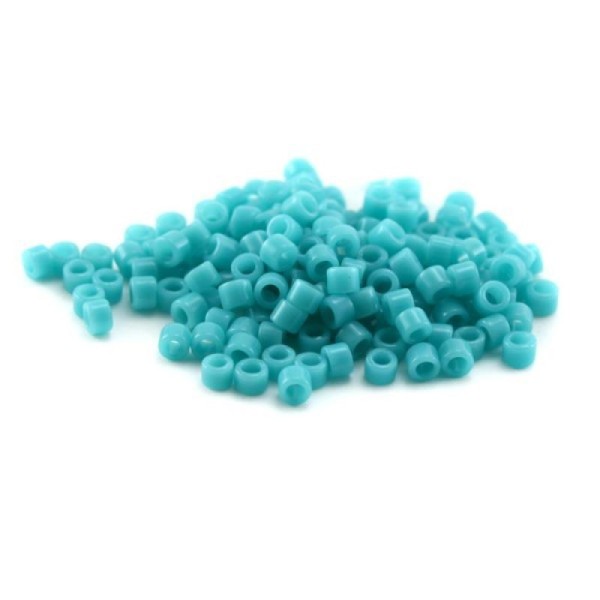 5 G (+/- 875 perles) Délica miyuki 11/0 n°729 turquoise (bleu) opaque - Photo n°1