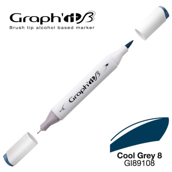 Graph'it brush marqueur à alcool 9108 - Cool grey 8 - Photo n°1