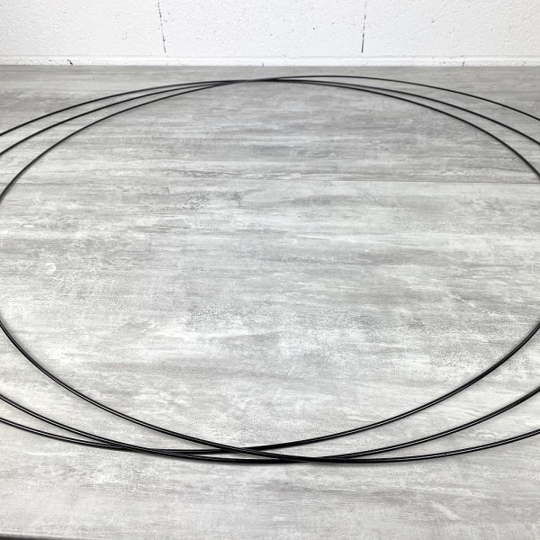 Gros lot 3 Grands Cercles XXL métalliques noir, diam. 100 cm pour abat-jour, Anneaux epoxy Attrape r - Photo n°2