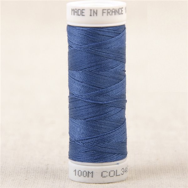 Fil à coudre polyester 100m made in France - bleu eloi 348 - Photo n°1