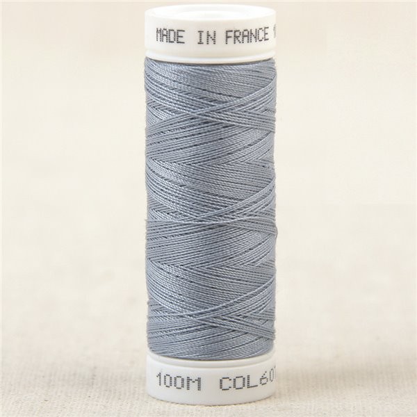 Fil à coudre polyester 100m made in France - bleu etain 607 - Photo n°1