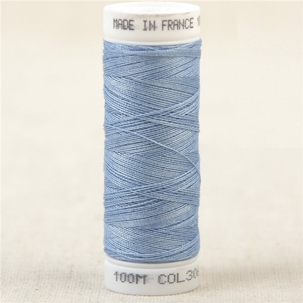Fil à coudre polyester 100m made in France - bleu torrent 306 - Photo n°1