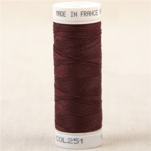 Fil à coudre polyester 100m made in France - marron inca 251 - Photo n°1