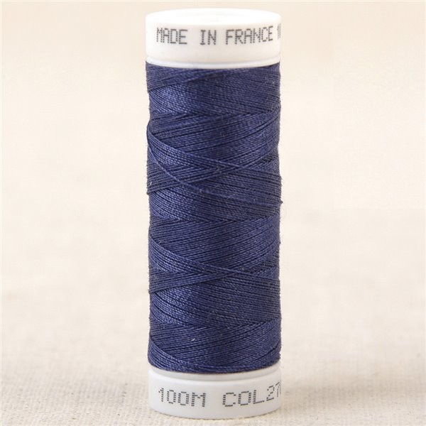 Fil à coudre polyester 100m made in France - bleu iris 270 - Photo n°1