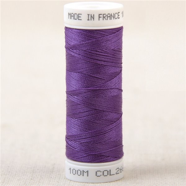 Fil à coudre polyester 100m made in France - violet 266 - Photo n°1
