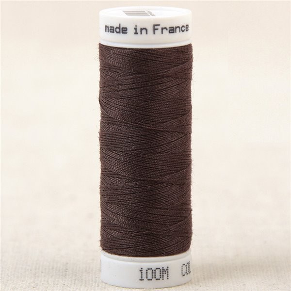 Fil à coudre polyester 100m made in France - chocolat 439 - Photo n°1