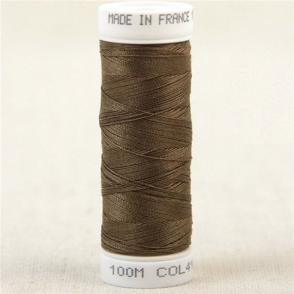 Fil à coudre polyester 100m made in France - marron cigare 416 - Photo n°1