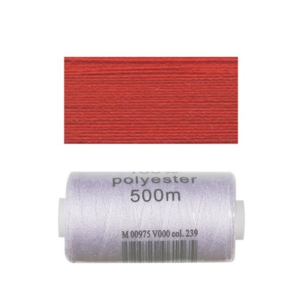 Bobine 500m fil polyester Rouge feu - Photo n°1