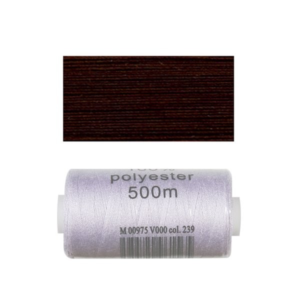 Bobine 500m fil polyester Gabon marron - Photo n°1