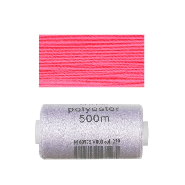 Bobine 500m fil polyester Rose fluo - Photo n°1