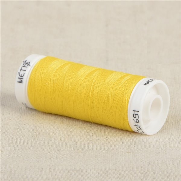 Bobine fil polyester 200m Oeko Tex fabriqué en Europe jaune prairie - Photo n°1