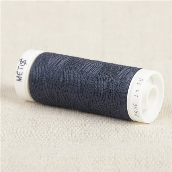 Bobine fil polyester 200m Oeko Tex fabriqué en Europe bleu foncé - Photo n°1
