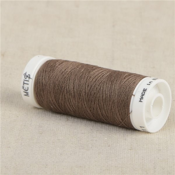 Bobine fil polyester 200m Oeko Tex fabriqué en Europe brun pécan - Photo n°1