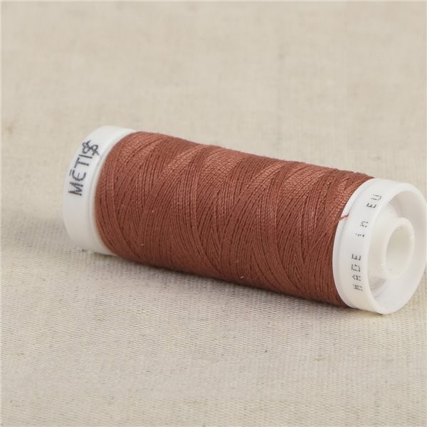 Bobine fil polyester 200m Oeko Tex fabriqué en Europe rouge cuivre - Photo n°1