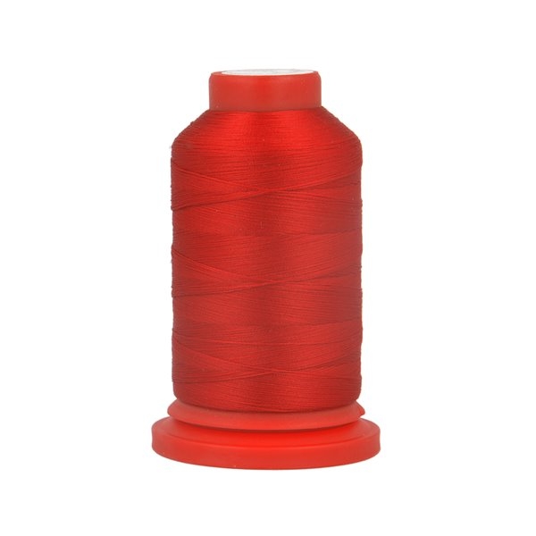 Bobine fil mousse polyester 1000m fabriqué en France pour surjeteuse rouge vif - Photo n°1