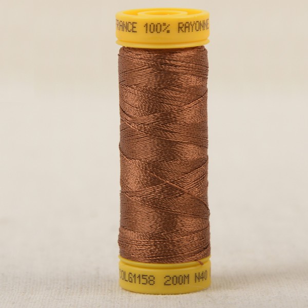 Bobine fil à broder 100% viscose 200m - Marron Bronze C158 - Photo n°1