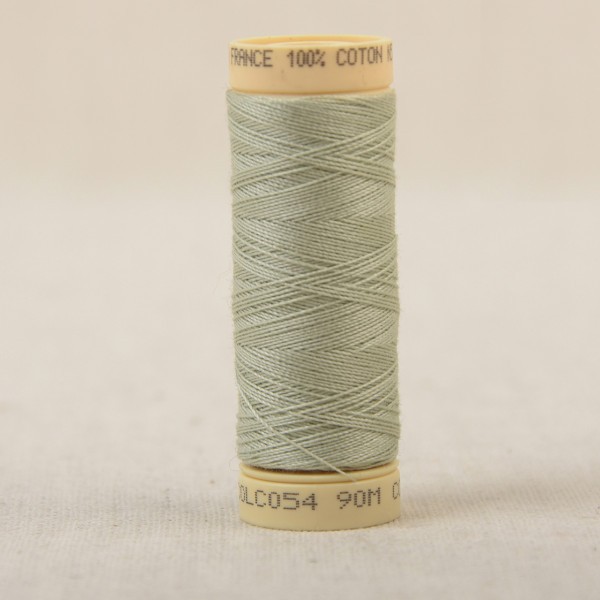 Bobine fil coton 90m fabriqué en France - Vert amande C54 - Photo n°1