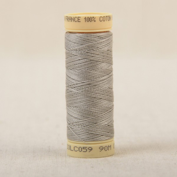Bobine fil coton 90m fabriqué en France - Gris moyen C59 - Photo n°1