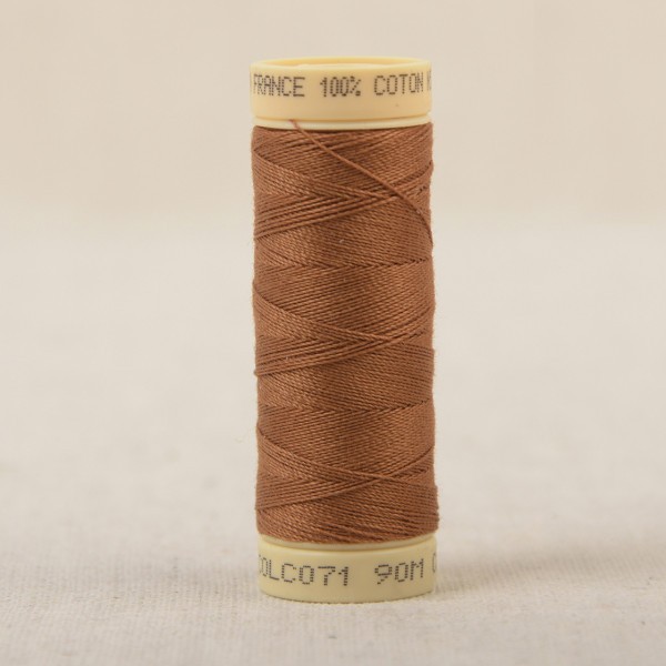 Bobine fil coton 90m fabriqué en France - Pain brule C71 - Photo n°1