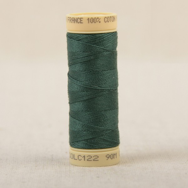 Bobine fil coton 90m fabriqué en France - Vert fougere C122 - Photo n°1