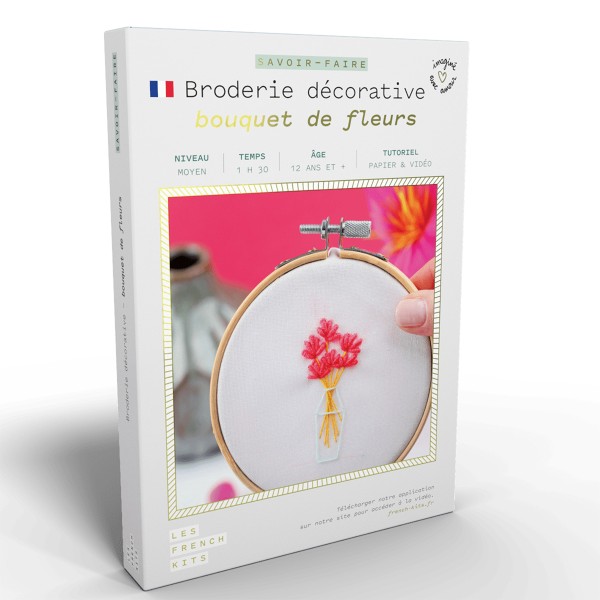 French Kits Broderie décorative - Bouquets de fleurs - 10 cm - Photo n°1