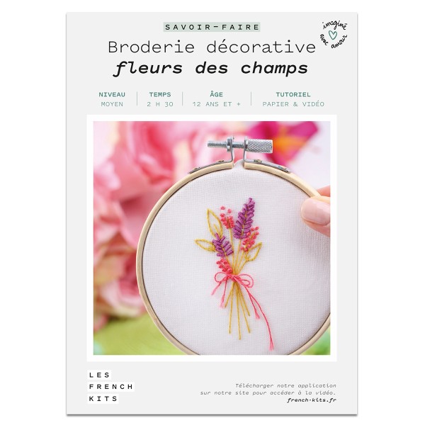 French Kits Broderie décorative - Fleurs des champs - 10 cm - Photo n°2
