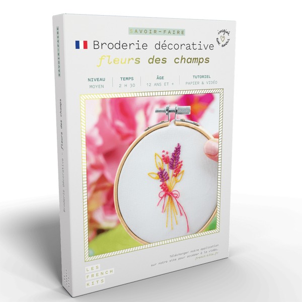 French Kits Broderie décorative - Fleurs des champs - 10 cm - Photo n°1