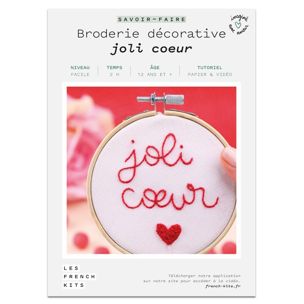 French Kits Broderie décorative - Joli Coeur - 10 cm - Photo n°2