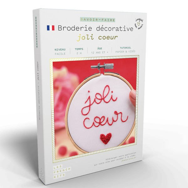 French Kits Broderie décorative - Joli Coeur - 10 cm - Photo n°1