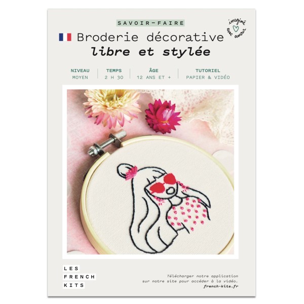 French Kits Broderie décorative - Femme Libre - 10 cm - Photo n°2