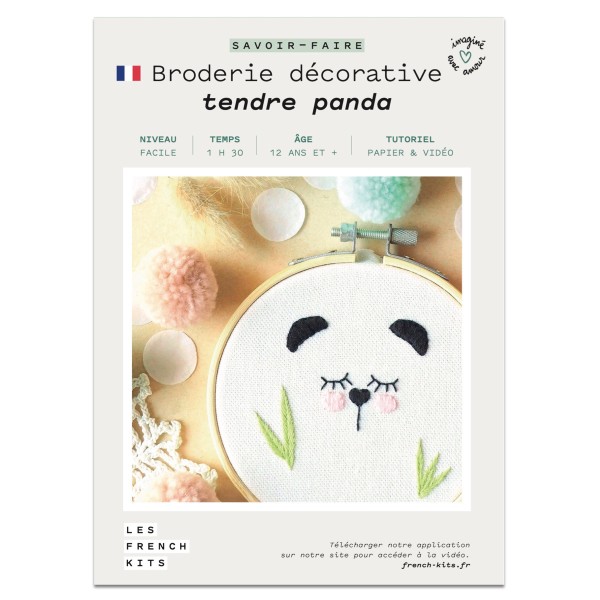 French Kits Broderie décorative - Panda - 10 cm - Photo n°2