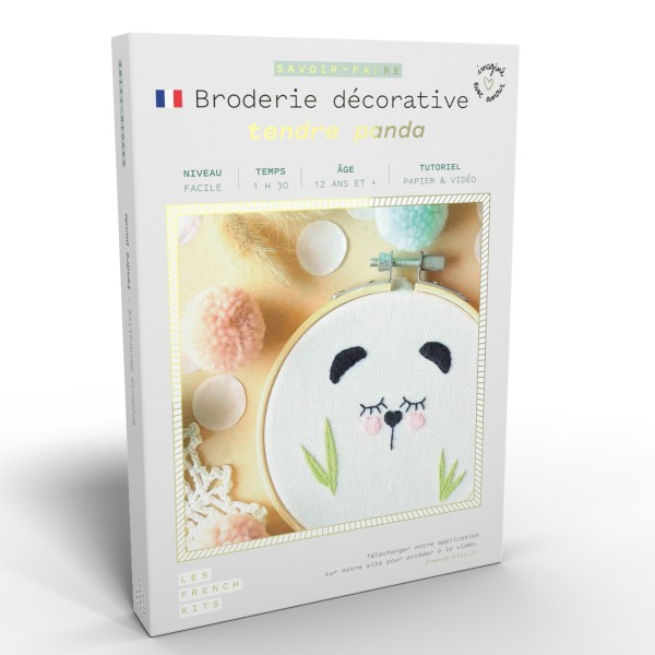 French Kits Broderie décorative - Panda - 10 cm - Photo n°1