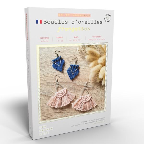 French Kits Macramé - Boucles d'oreilles Frange - 2 paires - Photo n°1