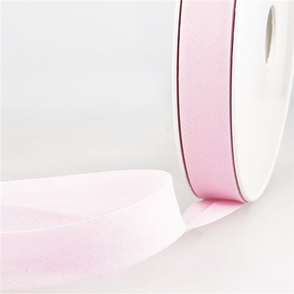 Disquette 40m biais replié tout textile rose clair fabriqué en France (50mm) - Photo n°1