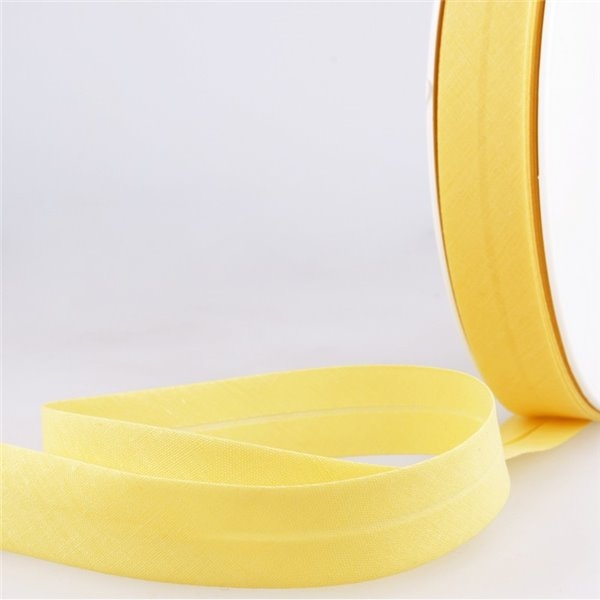 Disquette 40m biais replié tout textile jaune paille fabriqué en France (27mm) - Photo n°1