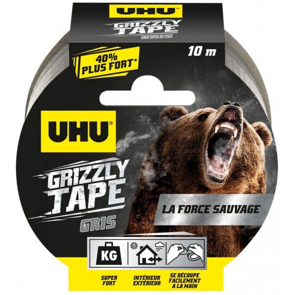 Ruban adhésif UHU Grizzly Tape très résistant et étanche - Gris - Photo n°1