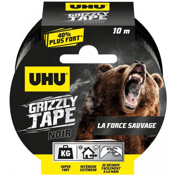 Ruban adhésif UHU Grizzly Tape très résistant et étanche - Noir - Photo n°1