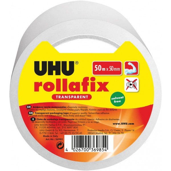 Ruban adhésif d'emballage Rollafix UHU 50 m x 50 mm - Photo n°1